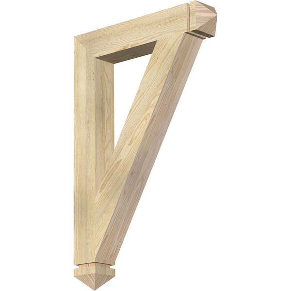 Ekena Millwork 4 in. x 36 in. x 24 in. Douglas Fir Traditional Arts and Crafts Rough Sawn Bracket