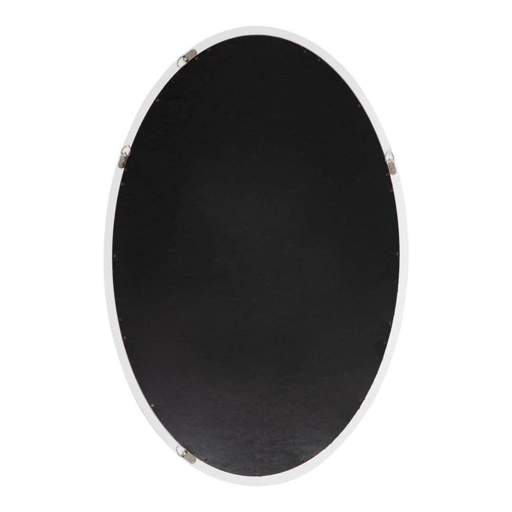 Hogan 24x36 White Oval Wood Framed Wall Mirror