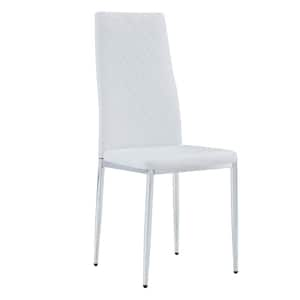 Modern White PU Leather Seat Dining Chairs Set of 6 for Kitchen, Living, Dining Room