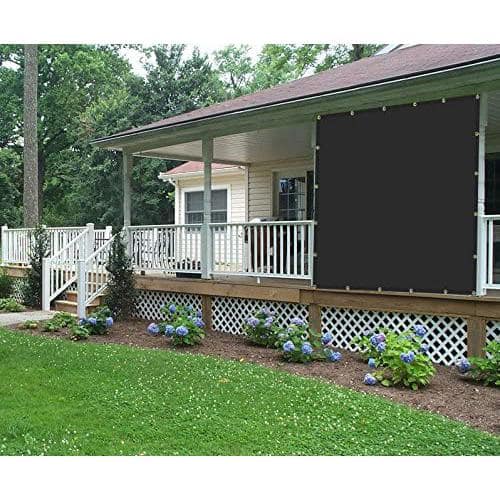 10 ft. x 12 ft. Sun Mesh Shade Panel, 90% Shade Cloth UV Sunblock with  Grommets for Patio/Pergola/Canopy, Black