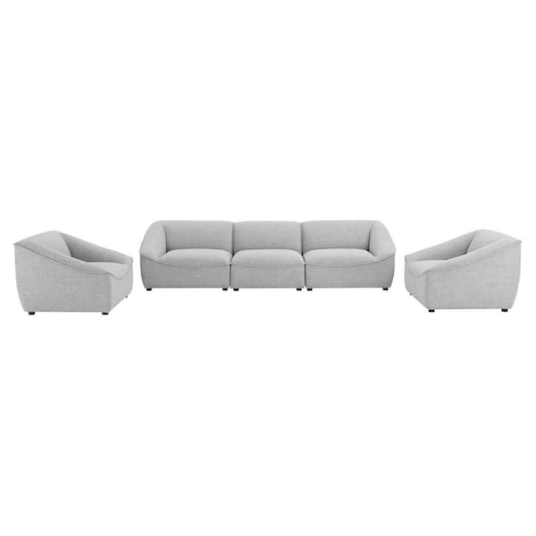 MODWAY Comprise 5-Piece Light Gray Living Room Set