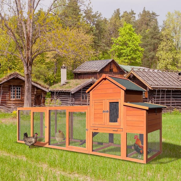 122 in. Chicken Coop Extra Large Chicken House Hen House Rust Proof Metal Wire Poultry Cage with Nesting Boxes 6 Perches