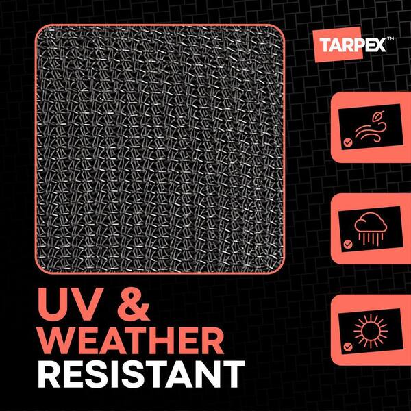 Tarpex Heavy Duty Black Mesh Tarp 12' x 26' Polyethylene, Airflow