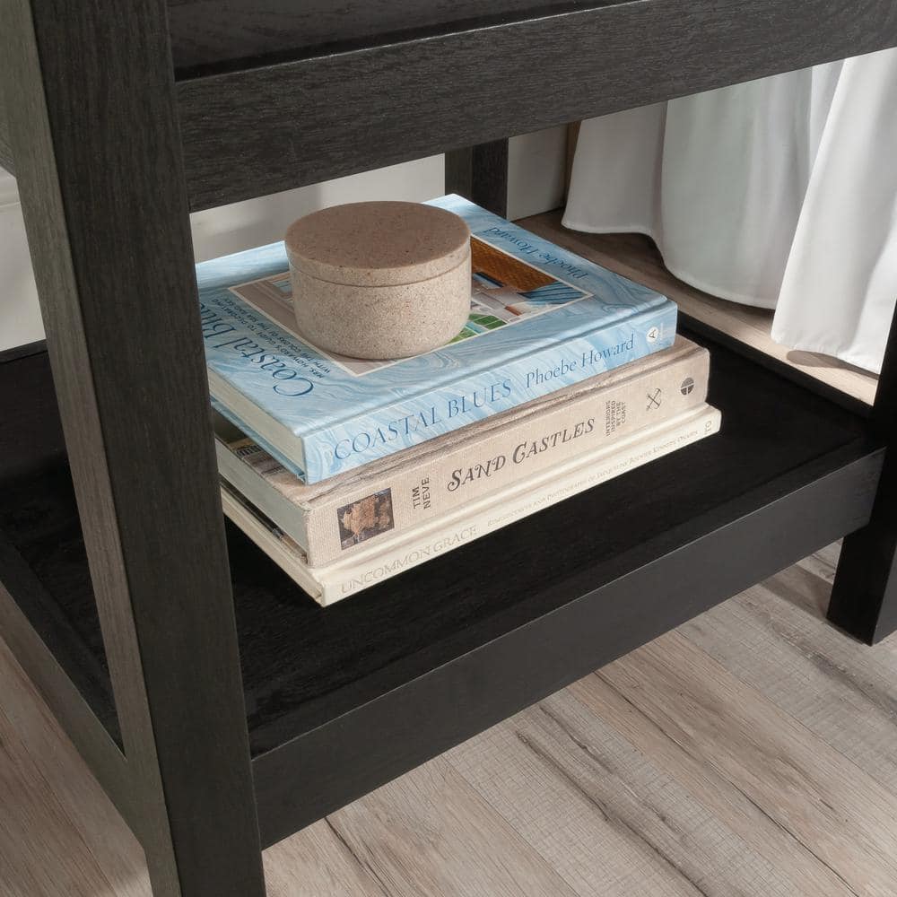Cottage Road Raven Oak Nightstand with Lintel Oak Accent