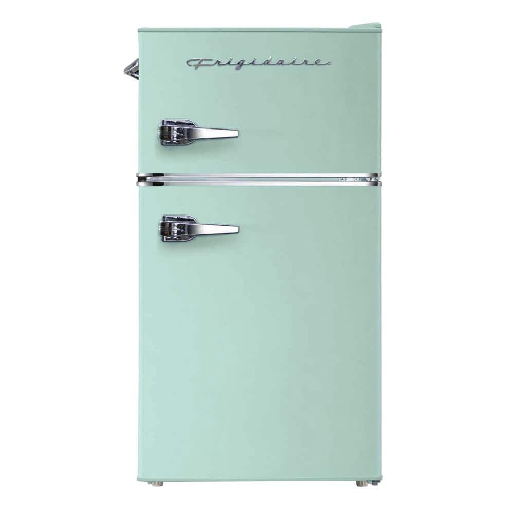 3.1 cu. ft. 2-Door Retro Mini Fridge with Freezer in Mint Green