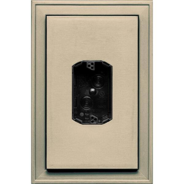 Builders Edge 8.125 in. x 12 in. #013 Light Almond Jumbo Electrical Mounting Block Centered