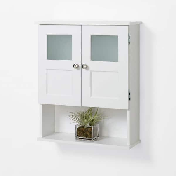 Bnuina 24.75 in. W x 7.5 in. D x 30.25 in. H Bathroom Storage Wall Cabinet  in White with Mirror and 3 Storage Basket XZY-9067 - The Home Depot