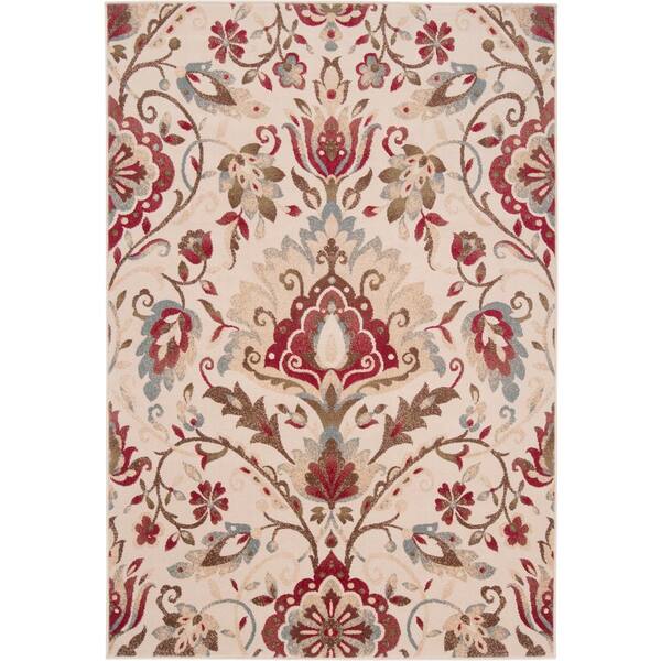 Livabliss Ceraria Dark Red 2 ft. x 3 ft. Indoor Area Rug