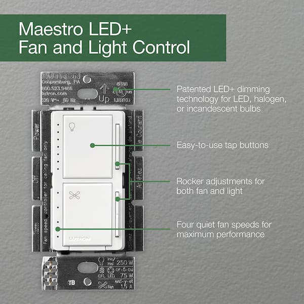 Details about    LUTRON FAN CONTROL & LED DIMMER MACL-LFQH-WH NEW 10 PCS 