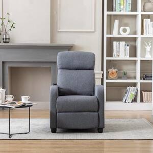 Gray Living Room Recliner Chair, Fabric Adjustable Single Recliner Sofa Home Theater Seating Reading Chair for Bedroom