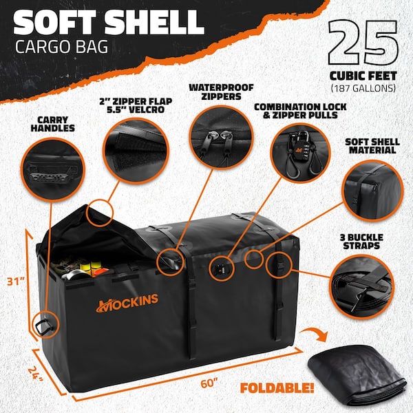 Mockins 500 lbs. Capacity XL Hitch Mount Cargo Carrier Set w