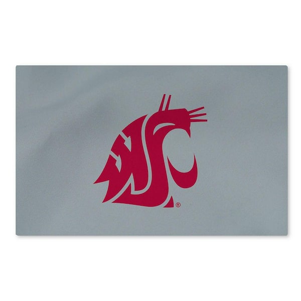 Washington State Cougars NCAA Logo Washable Rug 36 in. x 62 in. Area Rug