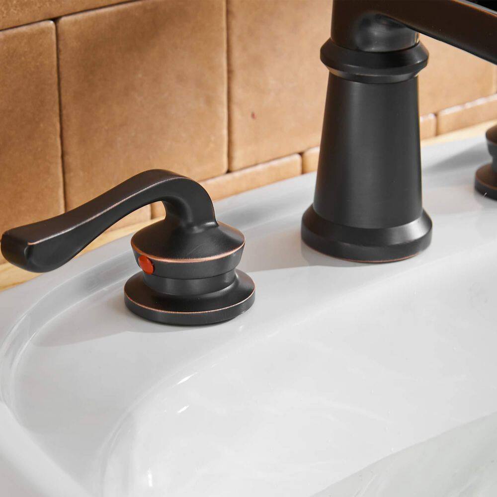 Oil-Rubbed Bronze 8" Waterfall Widespread Bathroom Faucet