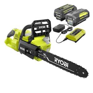40V HP Brushless 14 in. Electric Cordless Chainsaw with (2) 4.0 Ah Batteries and Charger