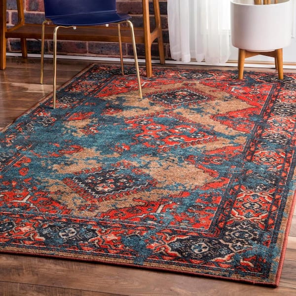 Lavonna Distressed Tribal Multi 4 ft. x 6 ft. Area Rug
