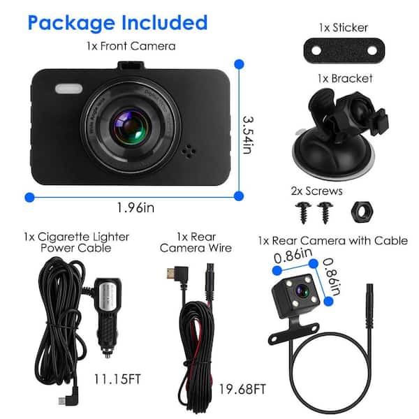  Dual Dashcams for Cars Front and Rear,1080P Super Night Vision  Dash Cam Front and Rear,3 IPS Dual Dash Camera for Cars with G-Sensor,Loop  Recording,Parking Monitor,Motion Detection : Electronics
