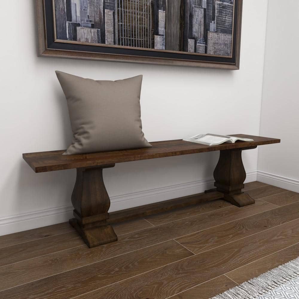 Rustic Reclaimed Mango Wood 78" Bar Height Bench in Brown