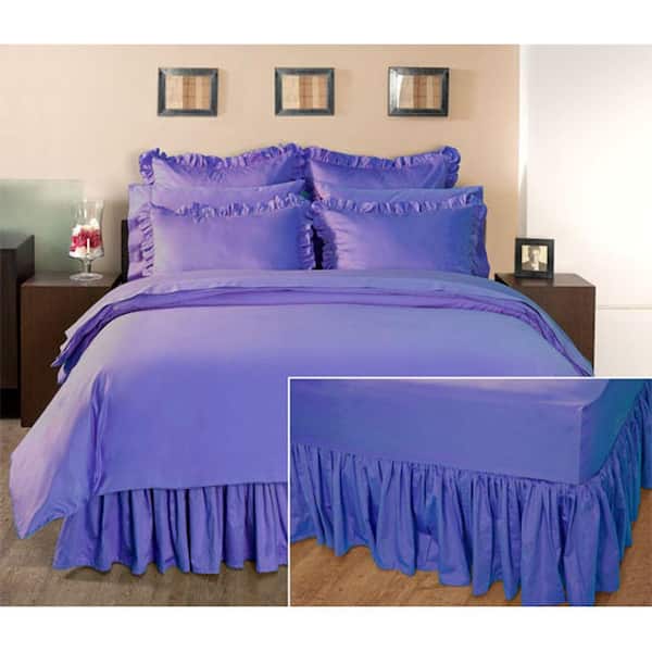 Home Decorators Collection Ruffled Lapis Lazuli Full Bedskirt