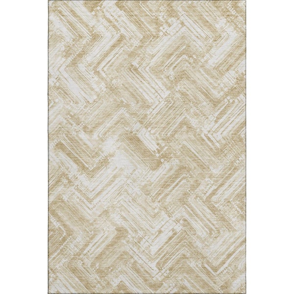 Addison Rugs Mayfield Premium Machine Washable Indoor/Outdoor Geometric AMF630 Beige 8 ft. x 10 ft. Area Rug