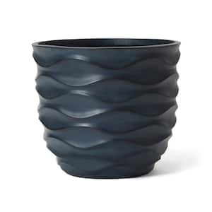 17.3 in. W x 15.2 in. H Black Ceramic Individual Pot