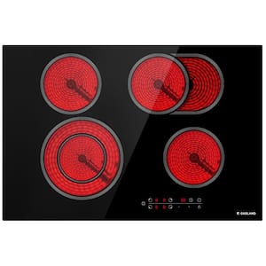 30 in. 4-Elements Smooth Radiant Electric Cooktop Include Dual and Tri-Ring Element in Black