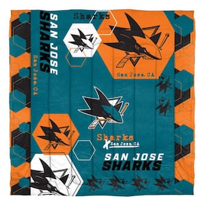 Sharks Hexagon 3- Piece Full/Queen Size Multi Colored Polyester Comforter Set