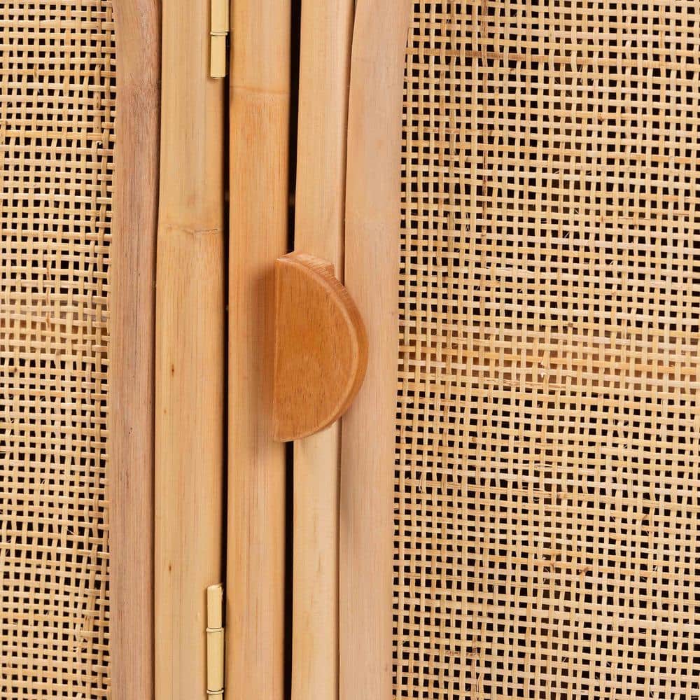 Evania Natural Rattan Bohemian 3-Door Storage Cabinet