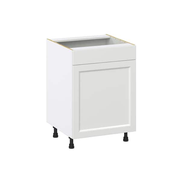 J COLLECTION Alton 24 in. W x 24 in. D x 34.5 in. H Painted White Shaker Assembled Sink Base Kitchen Cabinet with a False Front