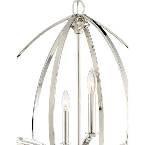 Minka Lavery Tilbury 6 Light Polished Nickel Chandelier 4986-613