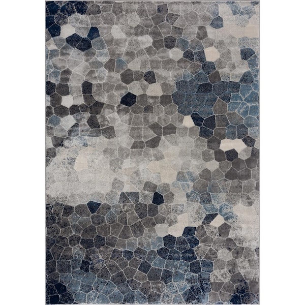 Rug Branch Havana Collection Traditional Distressed Area Rug Large (8x11 feet) - 7'9" x 10'8", Navy Blue