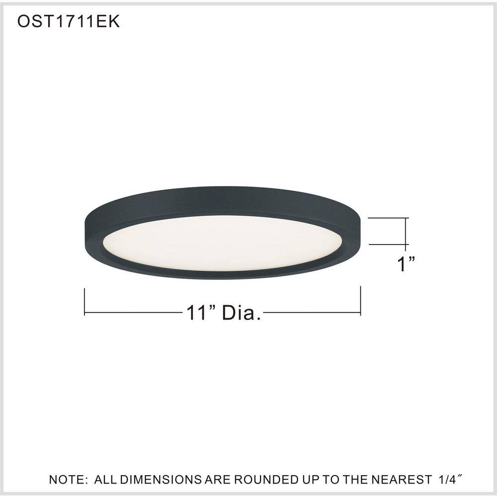 11" Black Aluminum LED Flush Mount Light