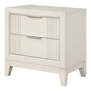 Quinby Antique White 2-Drawer 26 in. W Nightstand