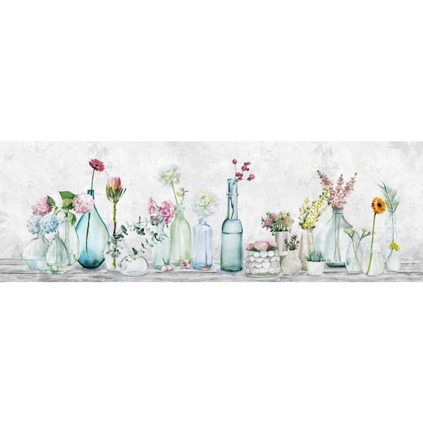 Unbranded "Series of Colorful Flowers" by Parvez Taj Unframed Canvas Nature Art Print 10 in. x 30 in.