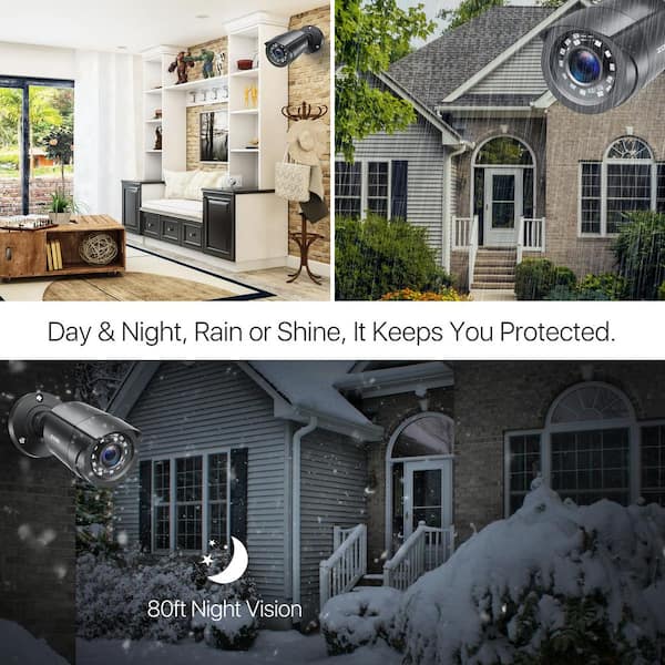 1080p FHD Outdoor Bullet Security Camera 4-in-1 Compatible With HD-CVI/TVI/AHD/960H Analog CVBS DVR, 80 ft. Night Vision