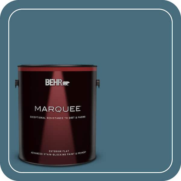 BEHR MARQUEE 1 gal. #S480-6 Poseidon Flat Exterior Paint & Primer
