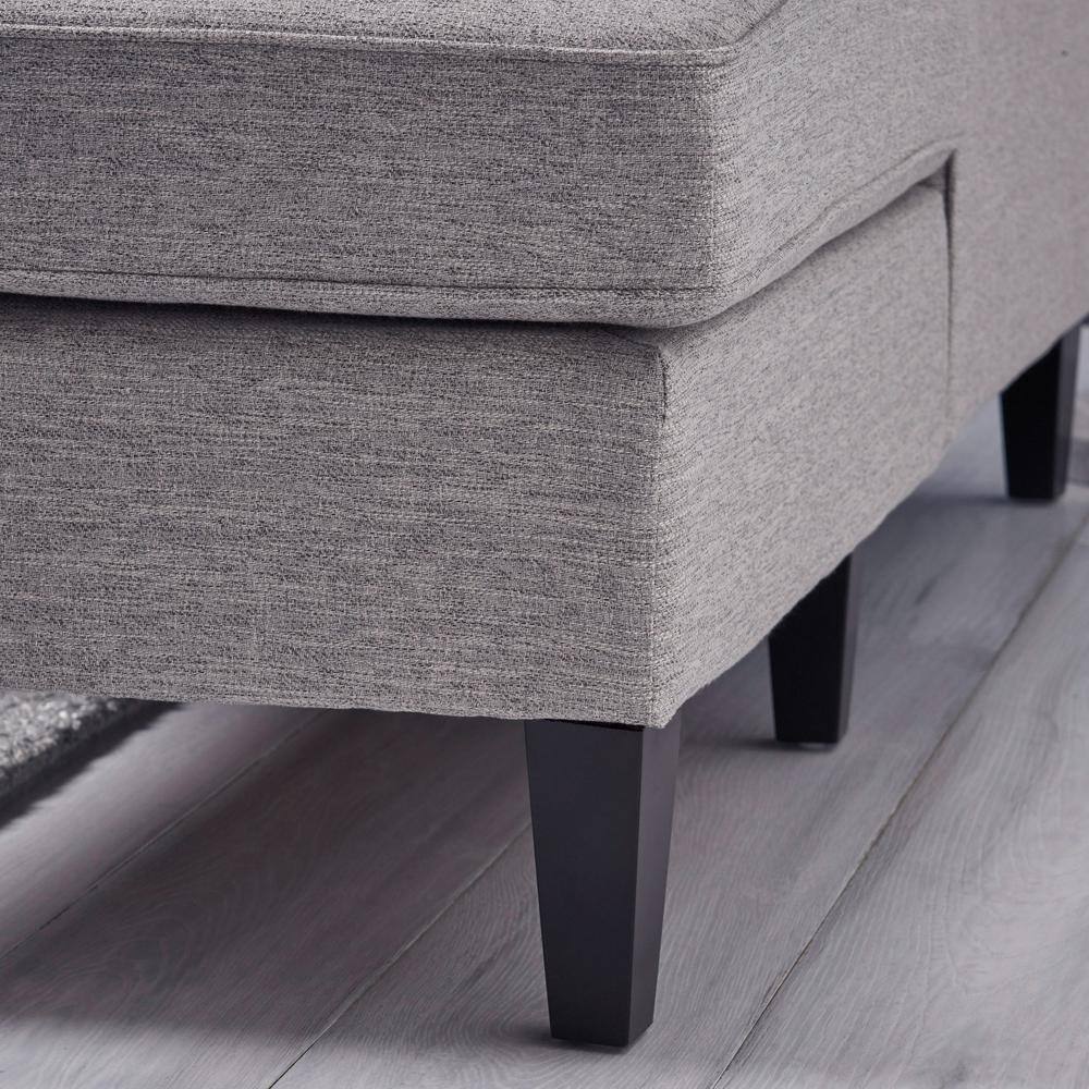 Contemporary Light Gray Slipper Chair with Dark Brown Wood Accents