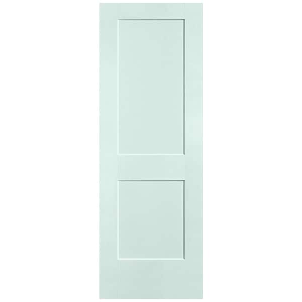 Masonite 28 in. x 80 in. 2-Panel Logan Single Bore Hollow Core Sea Glass Molded Composite Interior Door Slab