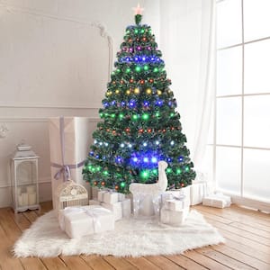 7.5 Ft. Pre-Lit LED Sparkling Amelia Frosted Pine Artificial Christmas Tree  with