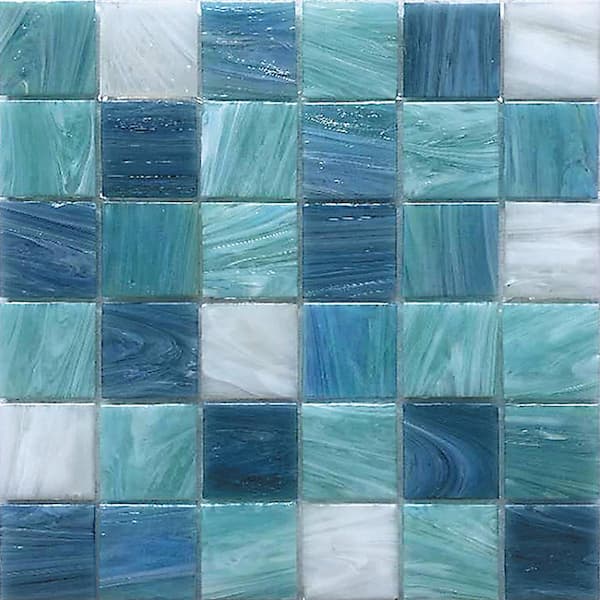 Apollo Tile Mingles 12 in. x 12 in. Glossy Green and White Glass Mosaic Wall and Floor Tile (20 sq. ft./case) (20-pack)