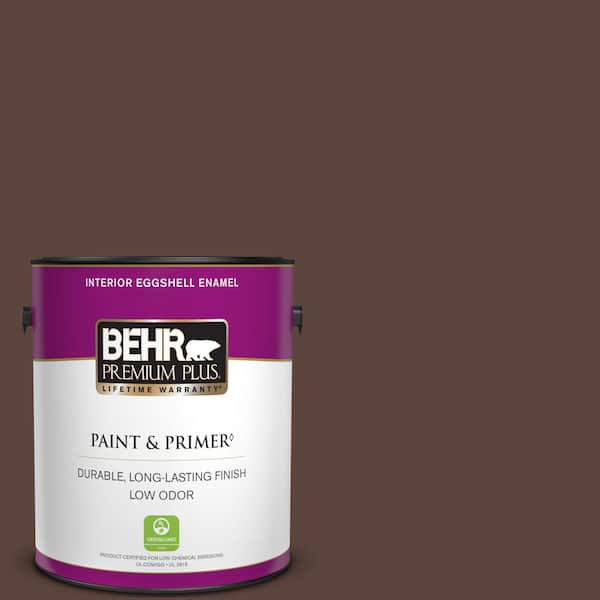 BEHR PREMIUM PLUS 1 gal. #T15-5 Heritage Oak Eggshell Enamel Low Odor Interior Paint & Primer