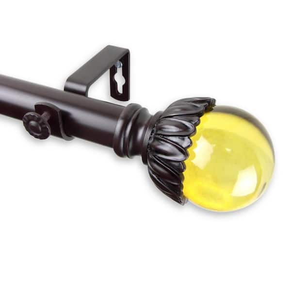 Rod Desyne Pixie 160 in. - 240 in. Adjustable 1 in. Dia Single Curtain Rod in Mahogany