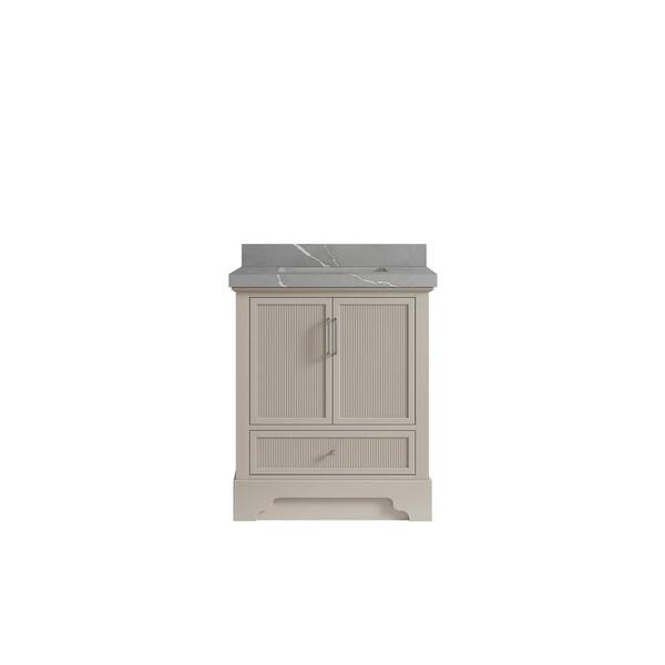 Willow Collections Alys 30 in. W x 22 in. D x 36 in. H Single Sink Bath Vanity Center in Fine Grain with 2 in. Piatra Qt. Top