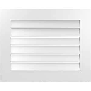 30 in. x 24 in. Rectangular White PVC Paintable Gable Louver Vent Functional