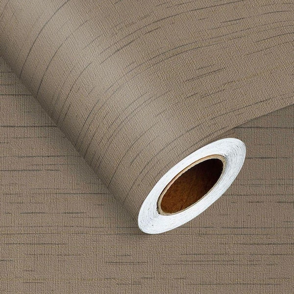 Thicken Brown Stripe Vinyl PVC Peel and Stick Wallpaper Roll, Water Resistant (Covers 38.8 Sq. ft.)