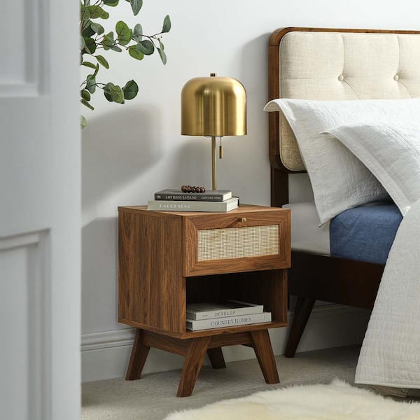 MODWAY Soma 1-Drawer Nightstand in Walnut