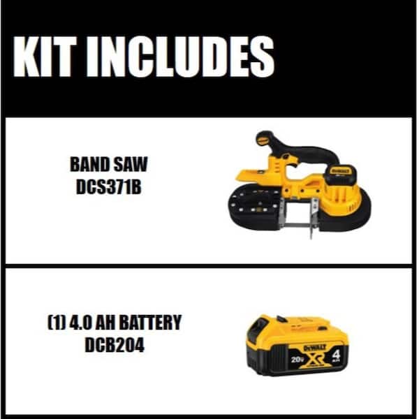 20V MAX Cordless Band Saw and (1) 20V MAX Premium Lithium-Ion 4.0Ah Battery