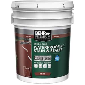5 gal. Deep Base Solid Color Waterproofing Exterior Wood Stain and Sealer
