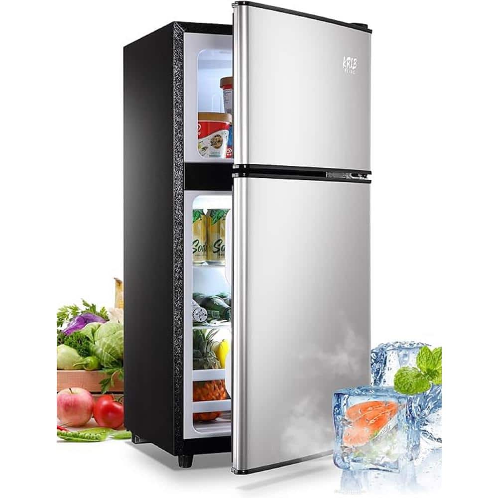 34.2 in. Dual Zone Stainless Steel Beverage and Wine Cooler in Silver with 