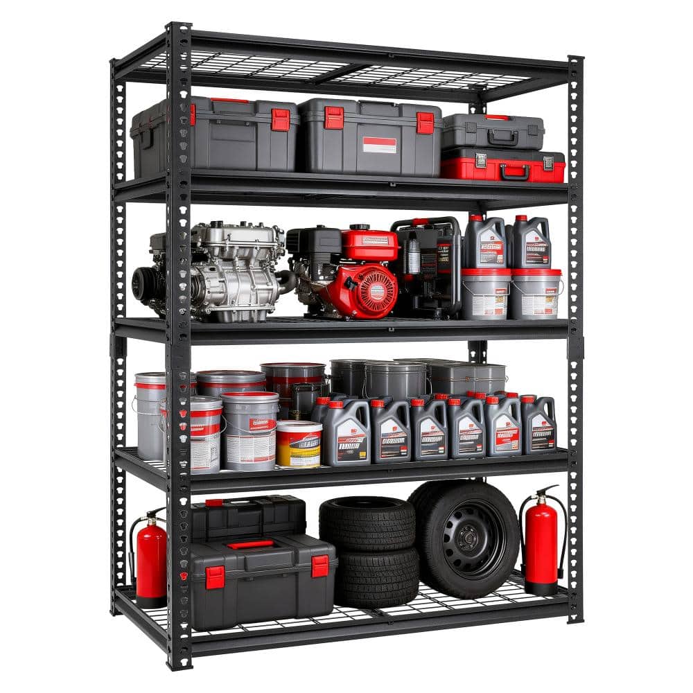 5-Shelf Steel Heavy-Duty Adjustable Garage Storage Shelving Unit in Black (47.2 in. W x 78 in. H x 24 in. D) price history on PriceWatchPro