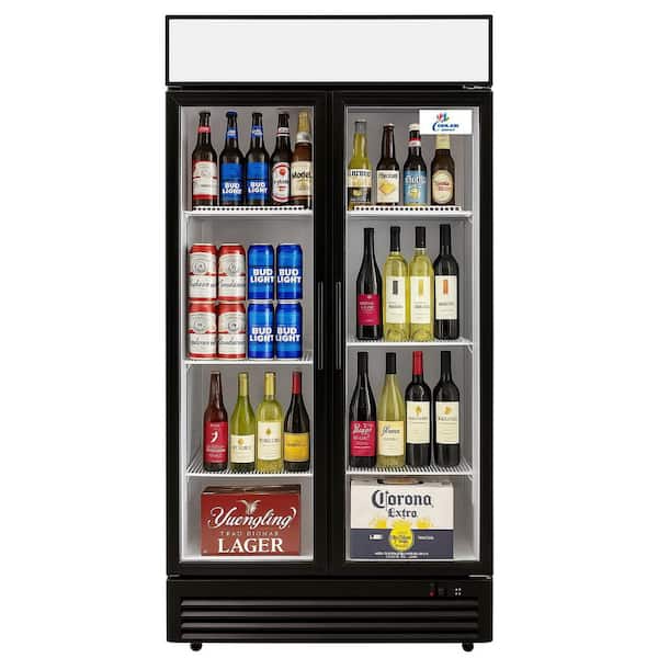Cooler Depot NSF 39 in. 21.2 cu. ft. Commercial Two Door Merchandiser Refrigerator in Black